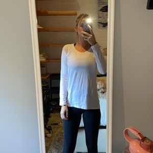 White Lulu Lemon Long Sleeve Shirt